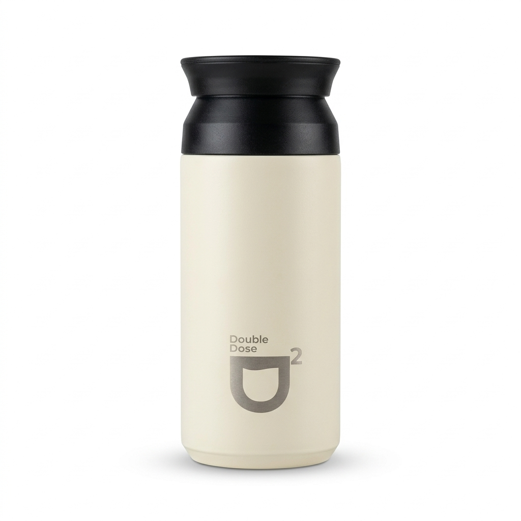 D² White Tumbler - all-white minimal insulated tumbler