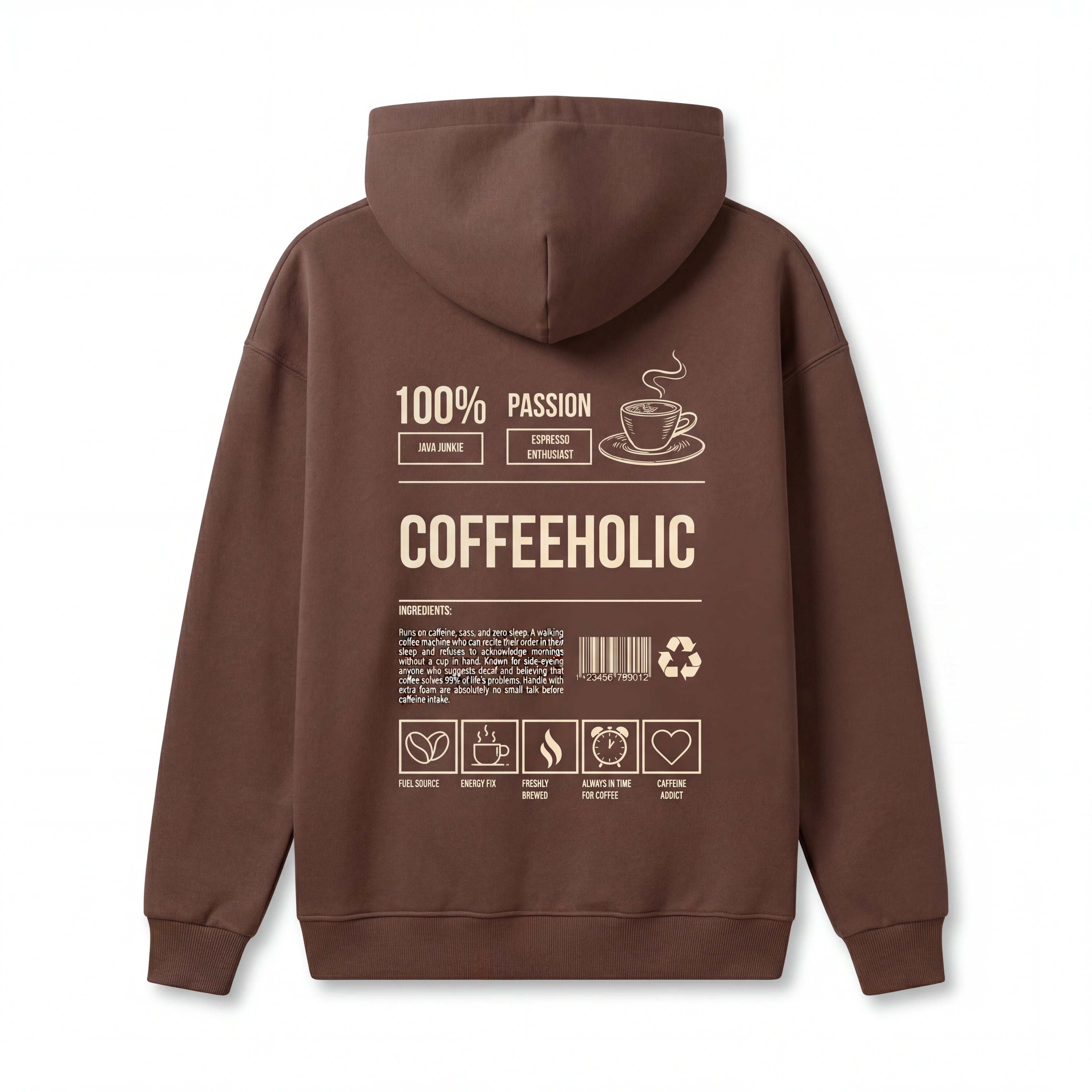 D² Coffeeholic Hoodie - oversized premium streetwear hoodie